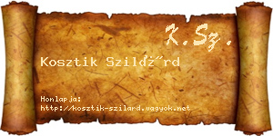 Kosztik Szilárd névjegykártya