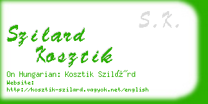 szilard kosztik business card
